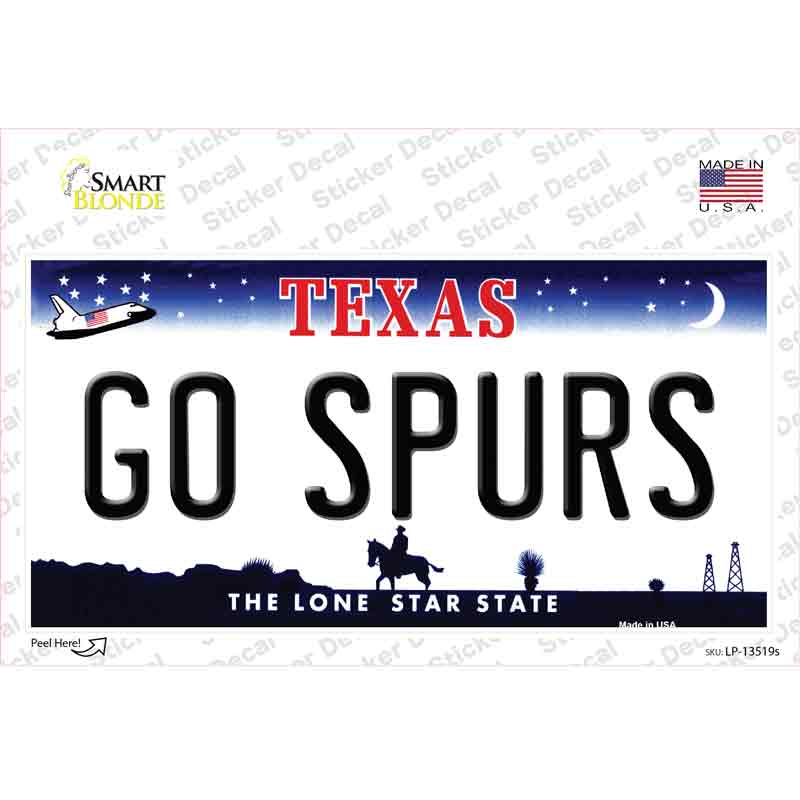 Go Spurs Novelty Sticker Decal Small