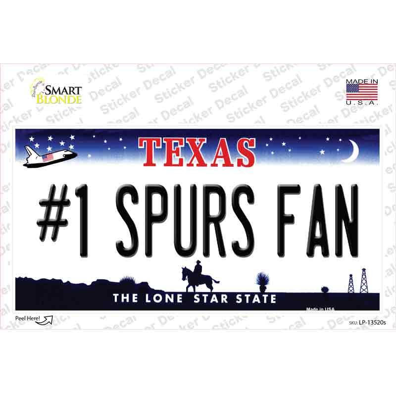 Number 1 Spurs Fan Novelty Sticker Decal Small