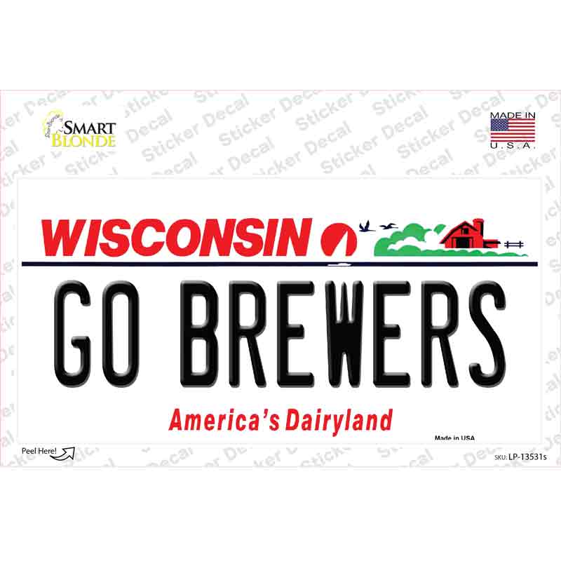 Go Brewers Novelty Sticker Decal Small