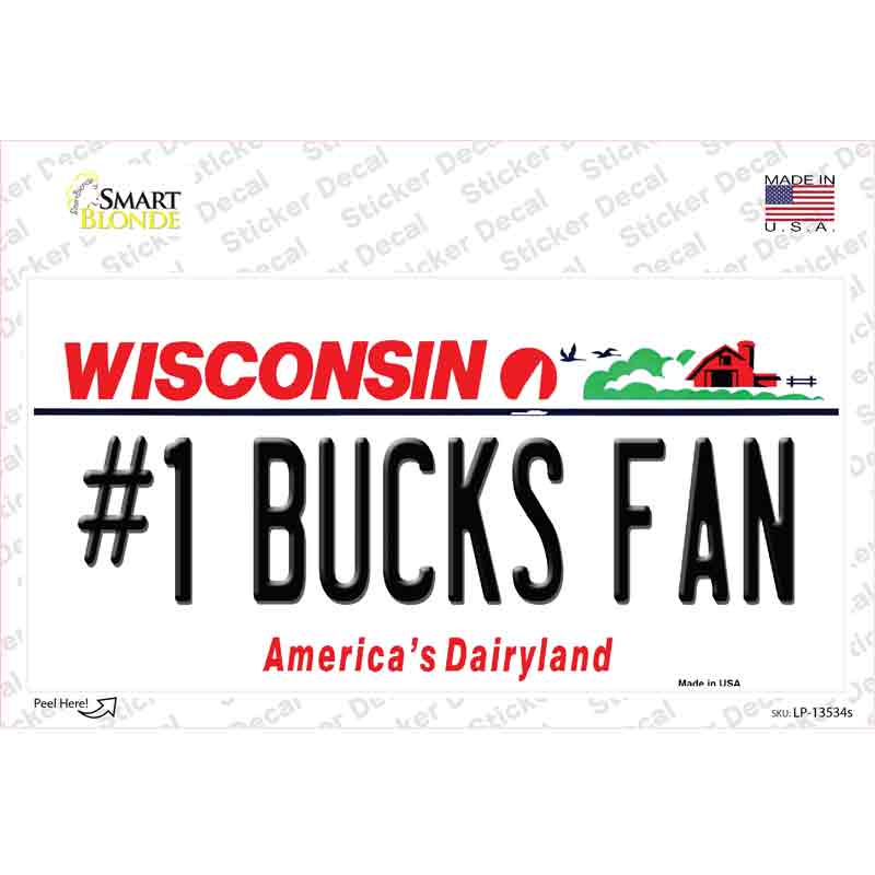 Number 1 Bucks Fan Novelty Sticker Decal Small