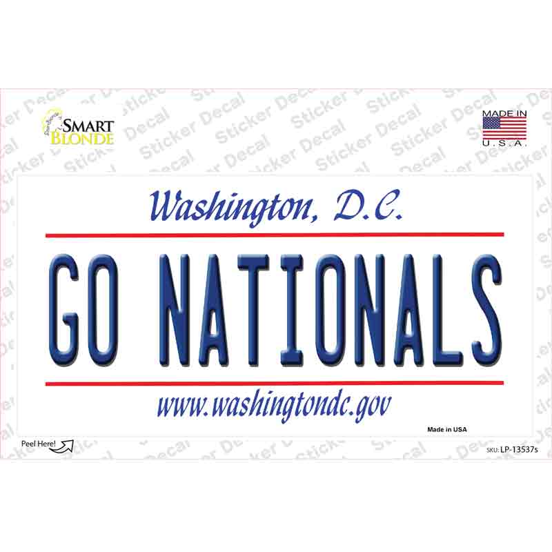 Go Nationals Novelty Sticker Decal Small