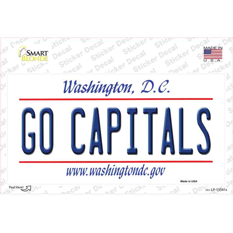 Go Capitals Novelty Sticker Decal Small