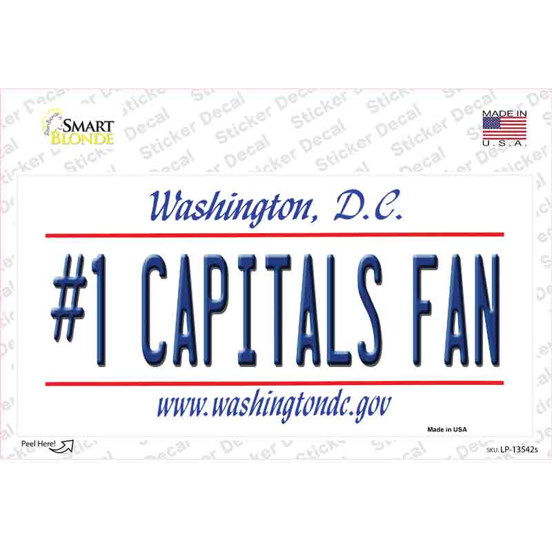 Number 1 Capitals Fan Novelty Sticker Decal Small