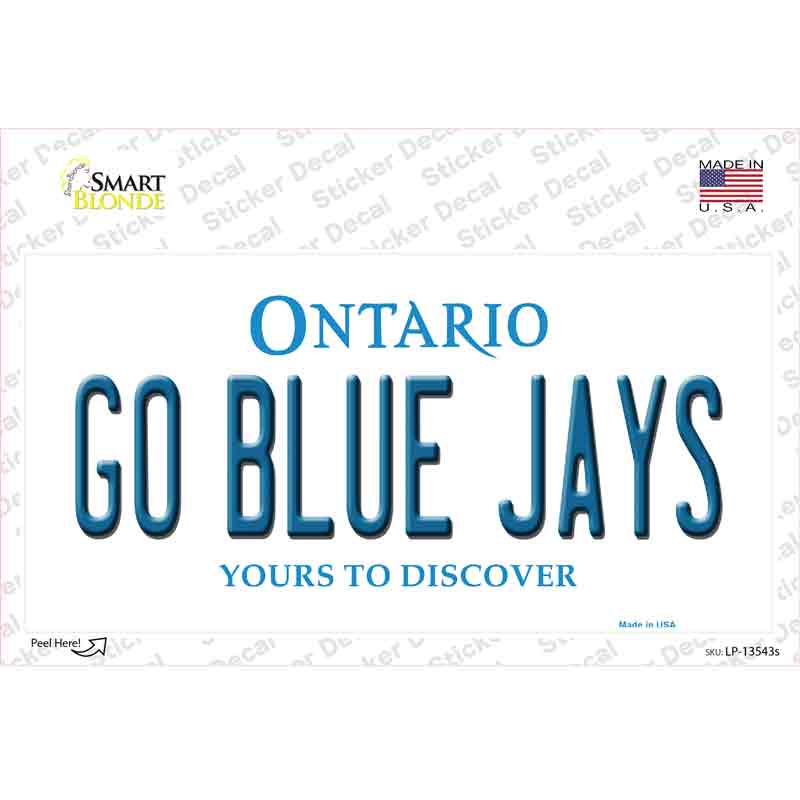 Go Blue Jays Novelty Sticker Decal Small