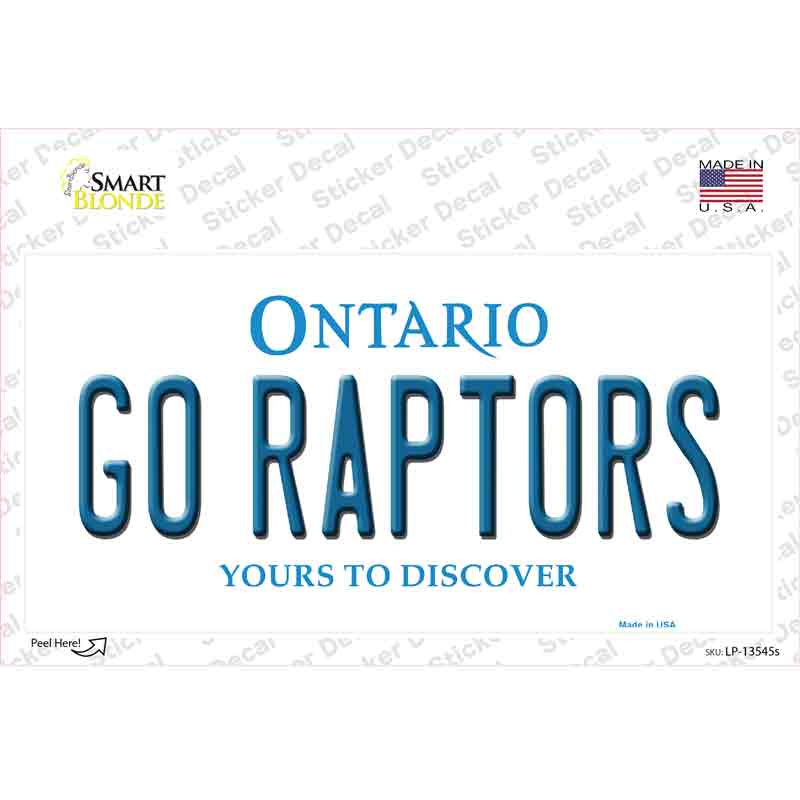 Go Raptors Novelty Sticker Decal Small