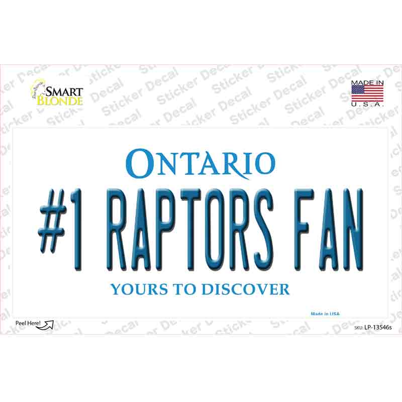 Number 1 Raptors Fan Novelty Sticker Decal Small