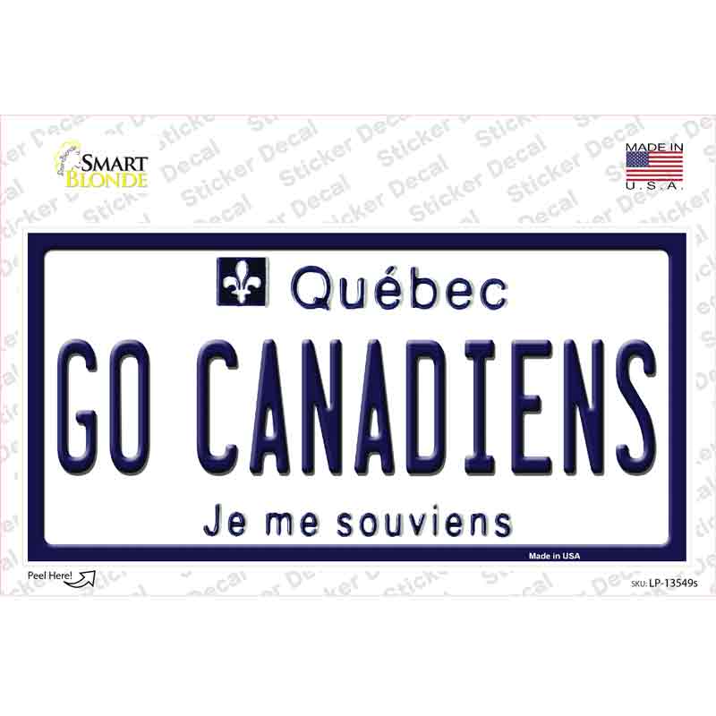 Go Canadiens Novelty Sticker Decal Small