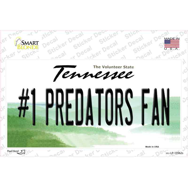 Number 1 Predators Fan Novelty Sticker Decal Small