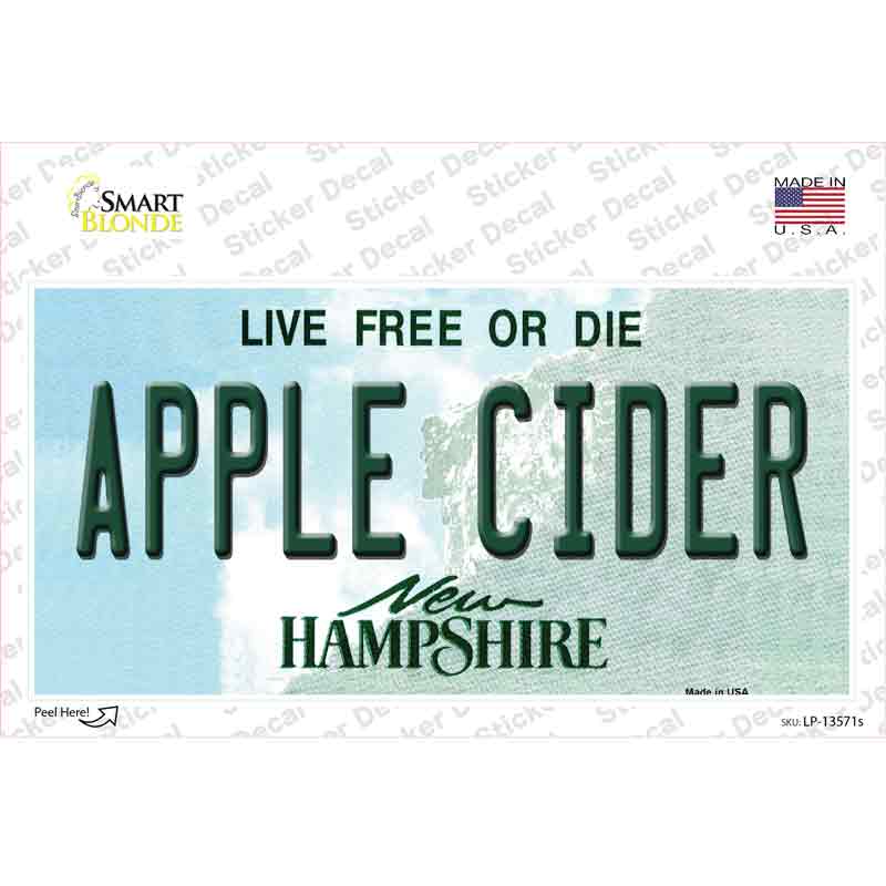 Apple Cider New Hampshire Novelty Sticker Decal Small