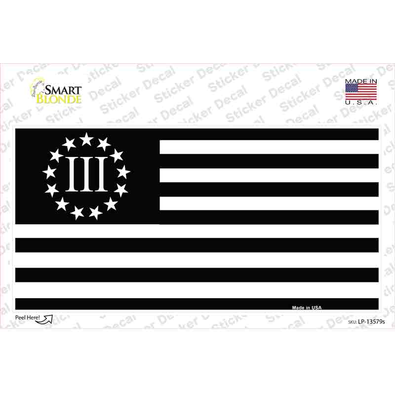 3 Percenter American Flag Novelty Sticker Decal Small