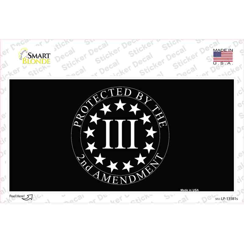 Protected by 2nd Amendment Novelty Sticker Decal Small