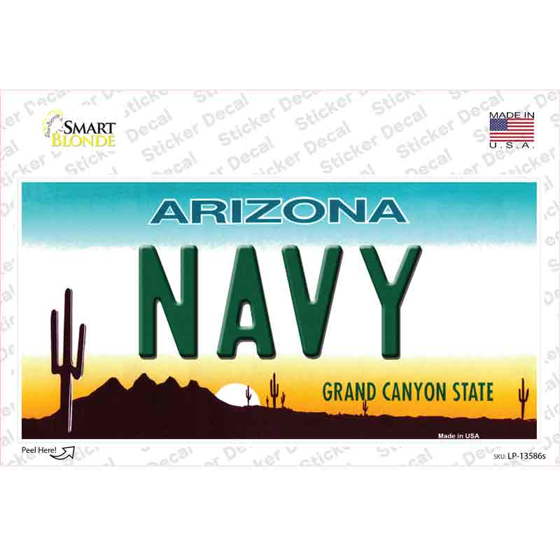 Navy Arizona Novelty Sticker Decal Small