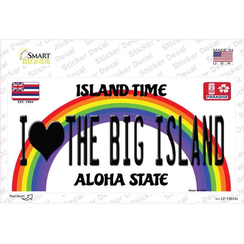 I Heart Big Island Novelty Sticker Decal Small