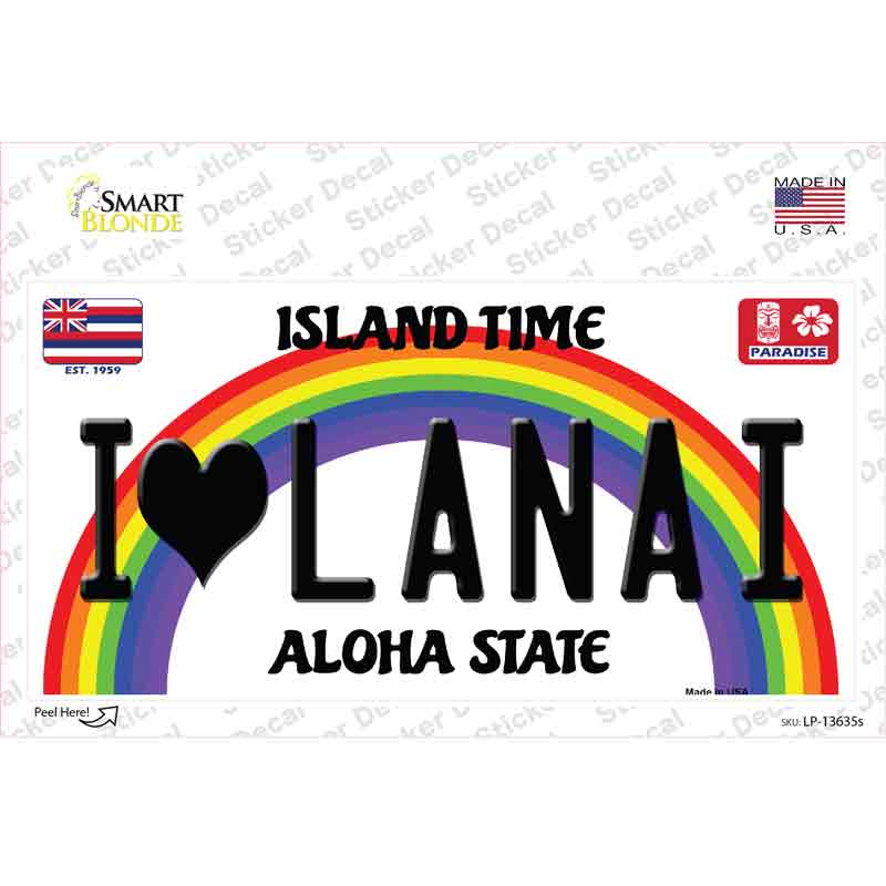 I Heart Lanai Novelty Sticker Decal Small