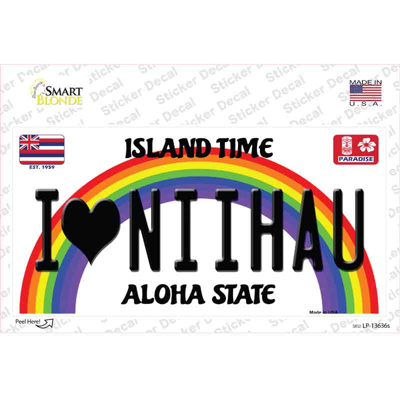 I Heart Niihau Novelty Sticker Decal Small