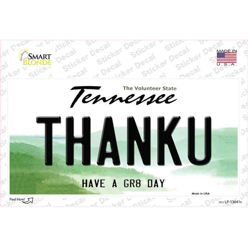 Thank You Novelty Sticker Decal Small