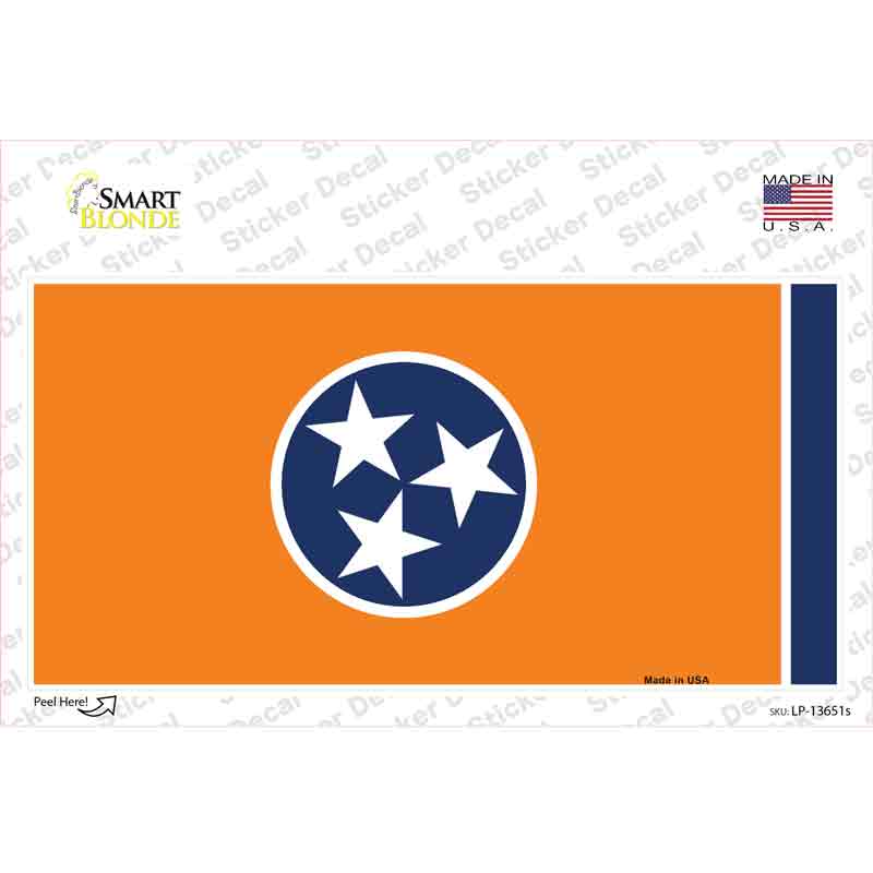 Tennessee Flag Orange Novelty Sticker Decal Small