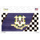 Connecticut Racing Flag Novelty Sticker Decal