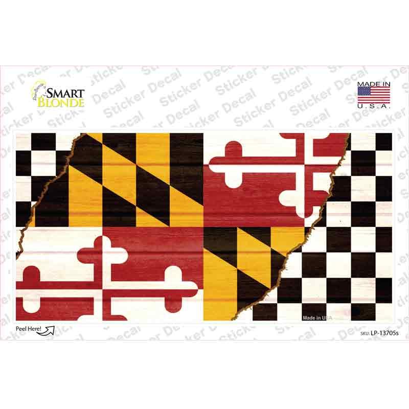 Maryland Racing Flag Novelty Sticker Decal Small