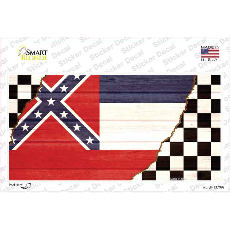 Mississippi Racing Flag Novelty Sticker Decal Small