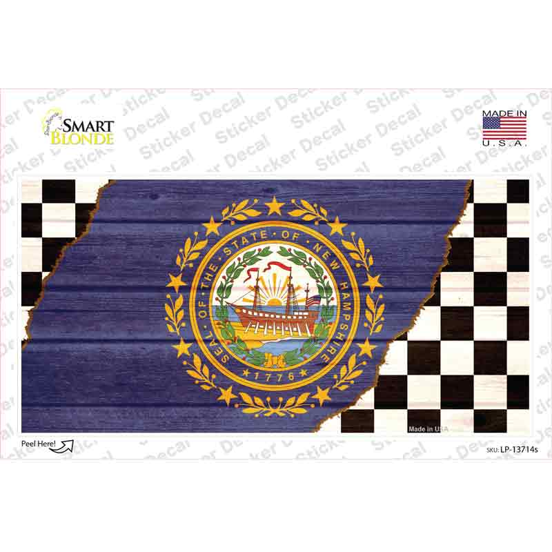 New Hampshire Racing Flag Novelty Sticker Decal Small