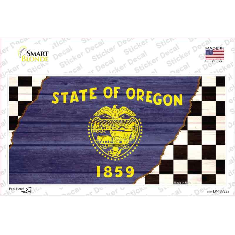 Oregon Racing Flag Novelty Sticker Decal Small