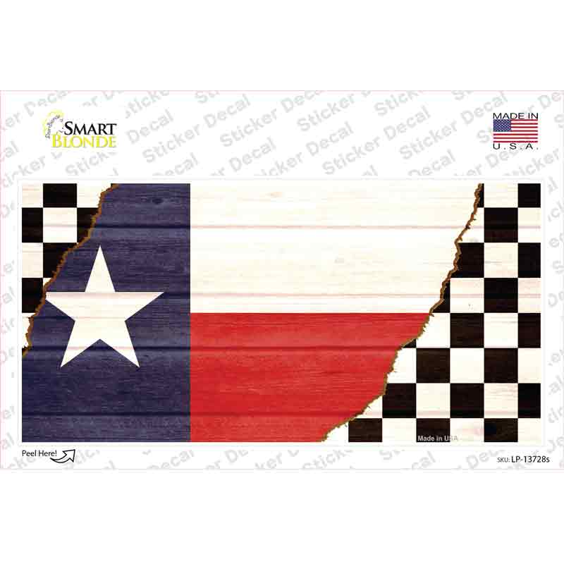 Texas Racing Flag Novelty Sticker Decal | Smart Blonde