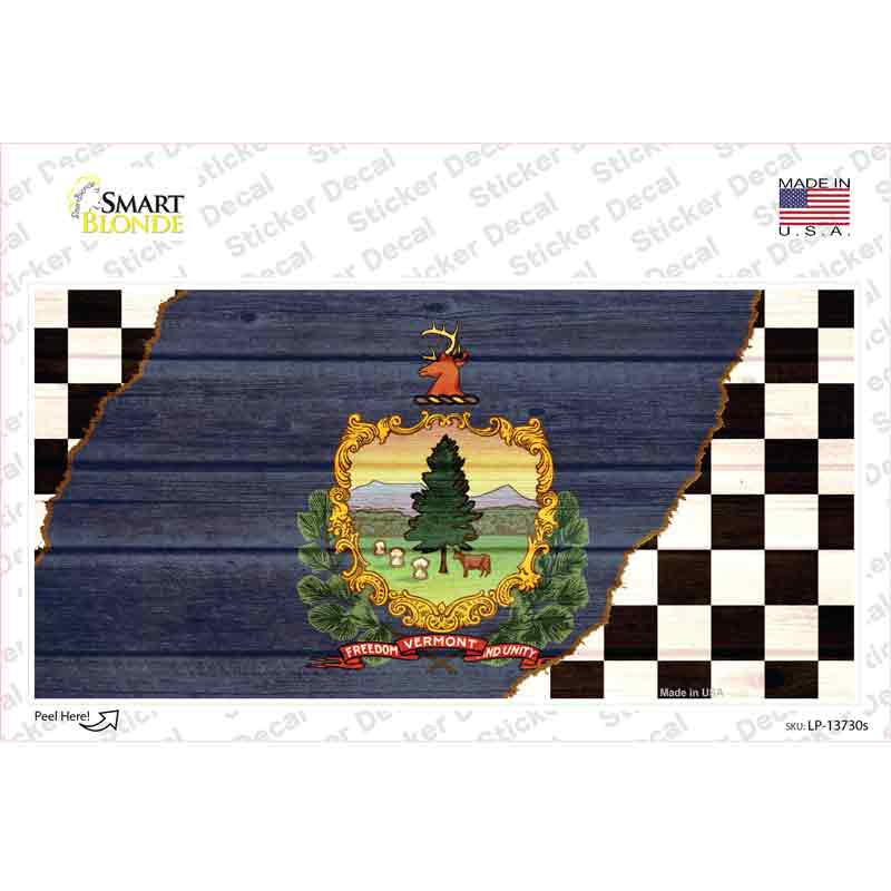 Vermont Racing Flag Novelty Sticker Decal Small