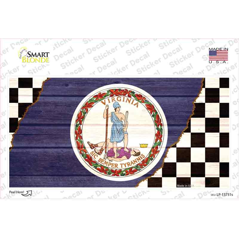 Virginia Racing Flag Novelty Sticker Decal Small