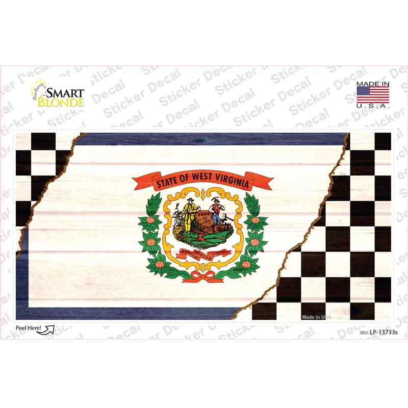 West Virginia Racing Flag Novelty Sticker Decal Small