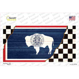 Wyoming Racing Flag Novelty Sticker Decal Small