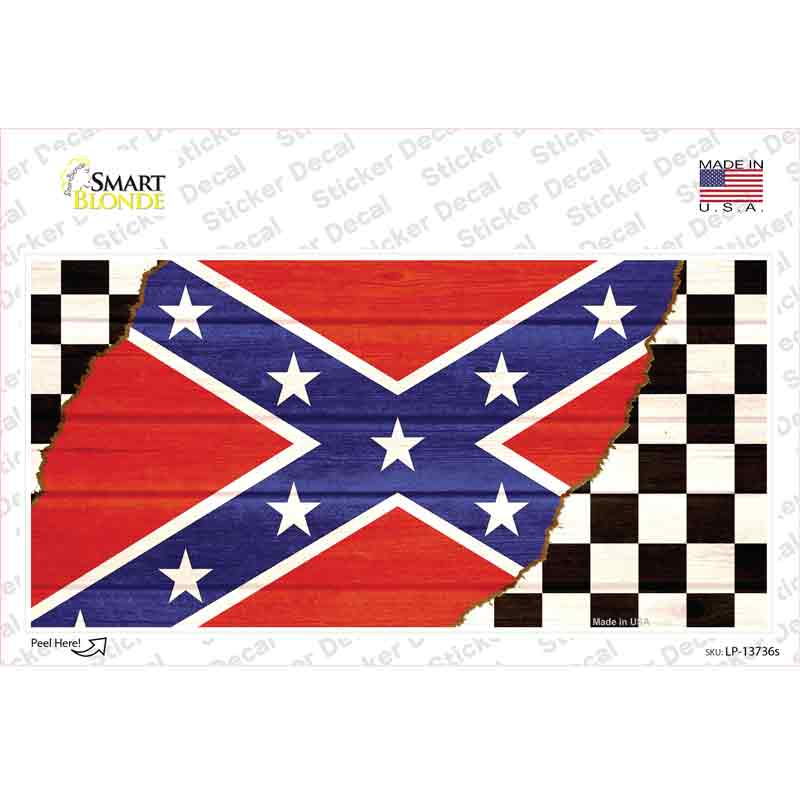 Confederate Racing Flag Novelty Sticker Decal Small