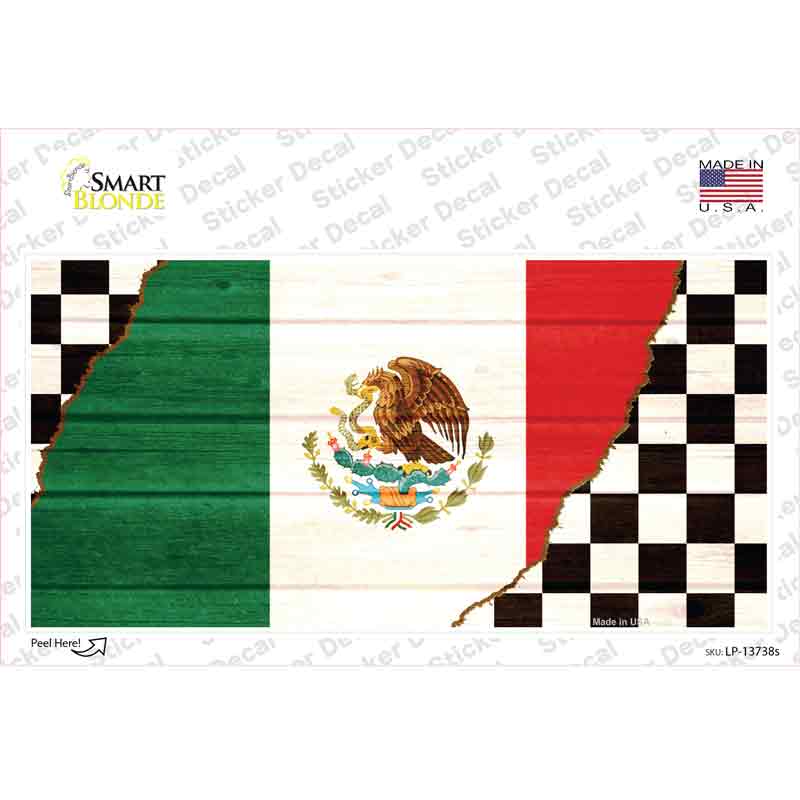 Mexico Racing Flag Novelty Sticker Decal