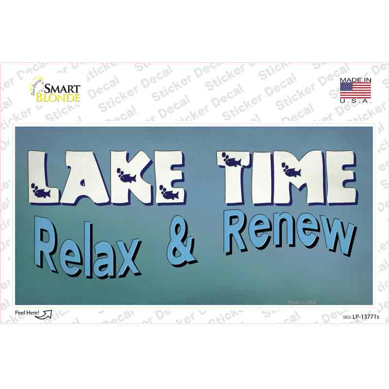 Lake Time Novelty Sticker Decal