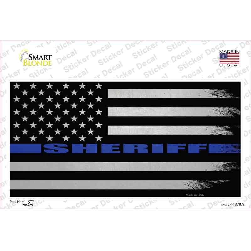 Sheriff Blue Flag Novelty Sticker Decal Small