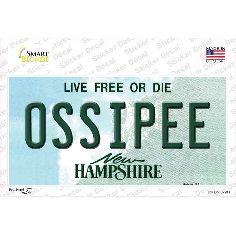 Ossipee New Hampshire Novelty Sticker Decal Small