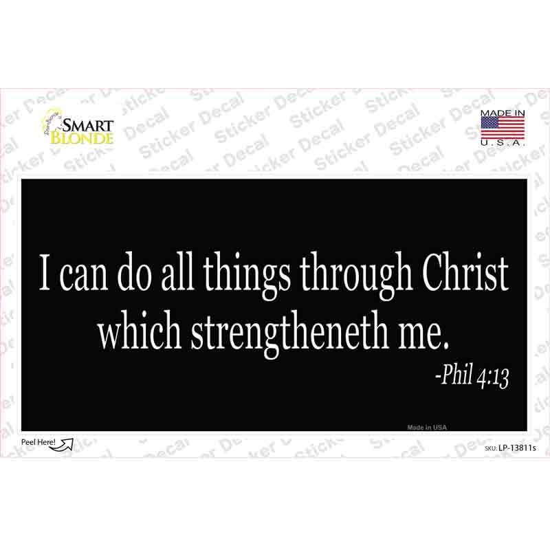 Phil 4 13 Bible Verse Novelty Sticker Decal