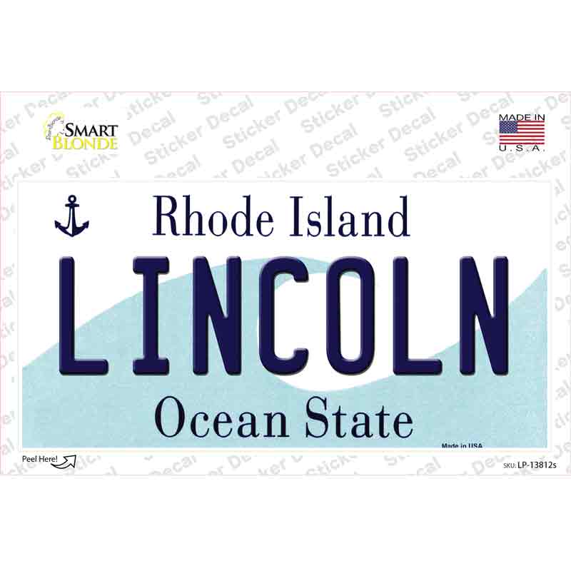 Lincoln Rhode Island Novelty Sticker Decal Small