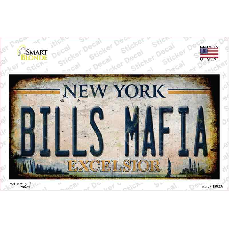 Bills Mafia New York Rusty Novelty Sticker Decal Small