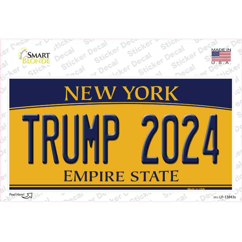 Trump 2024 New York Novelty Sticker Decal Small