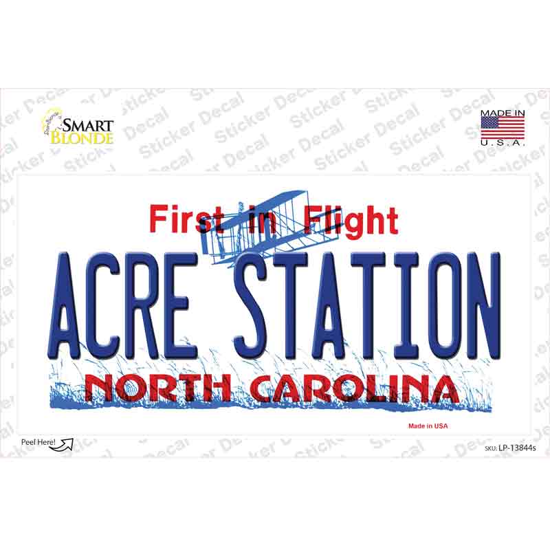 Acre Station North Carolina Novelty Sticker Decal Small