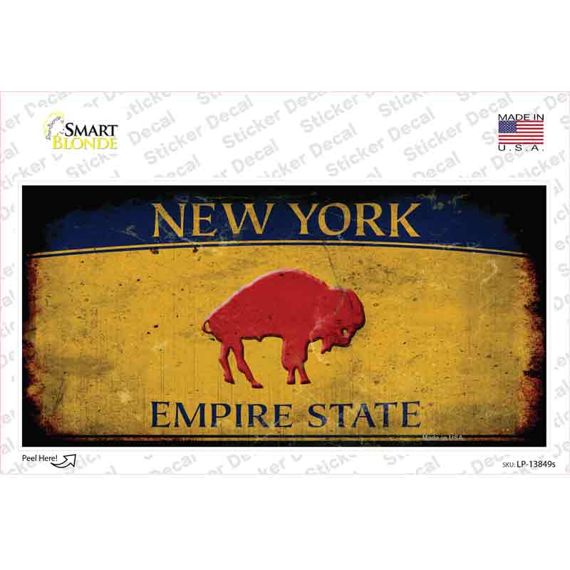 Red Buffalo NY Yellow Rusty Novelty Sticker Decal Small