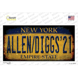 Allen Diggs 21 NY Yellow Rusty Novelty Sticker Decal Small