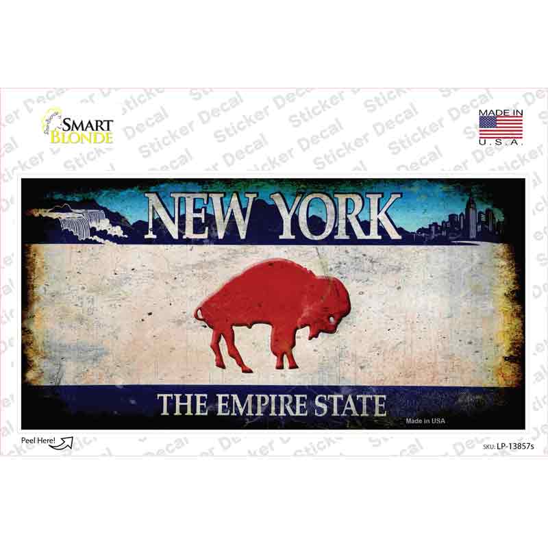 Red Buffalo NY Blue Rusty Novelty Sticker Decal Small