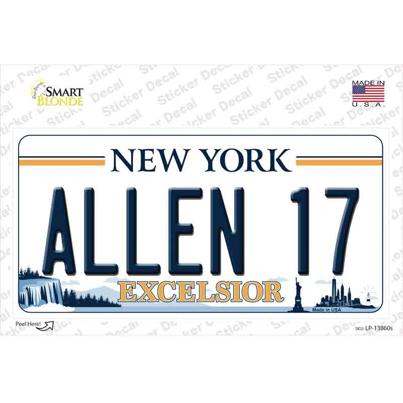 Allen 17 NY Excelsior Novelty Sticker Decal Small