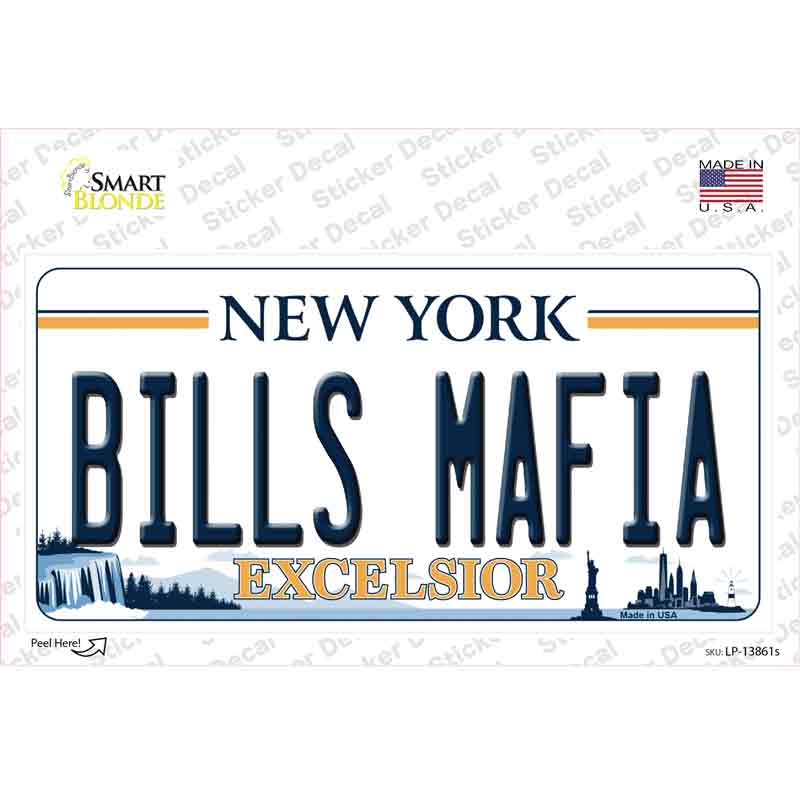 Bills Mafia NY Excelsior Novelty Sticker Decal Small