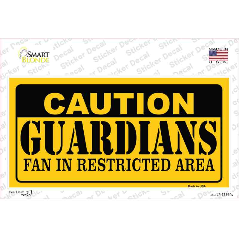 Caution Guardians Novelty Sticker Decal