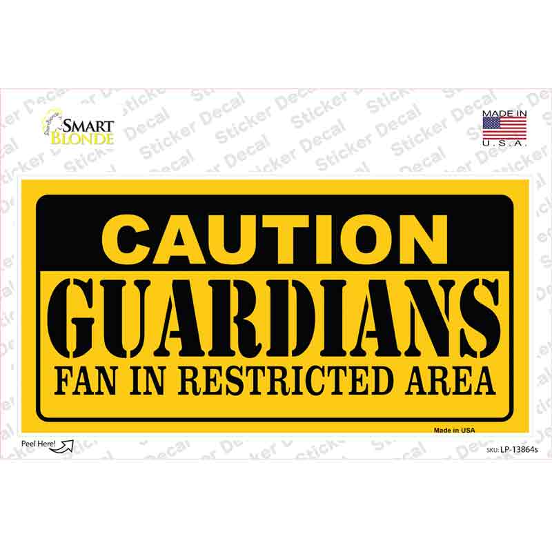 Caution Guardians Novelty Sticker Decal Small