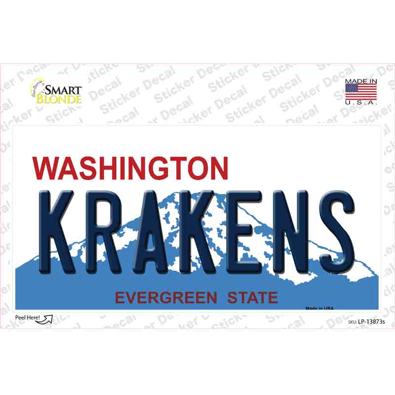 Krakens Washington Novelty Sticker Decal Small