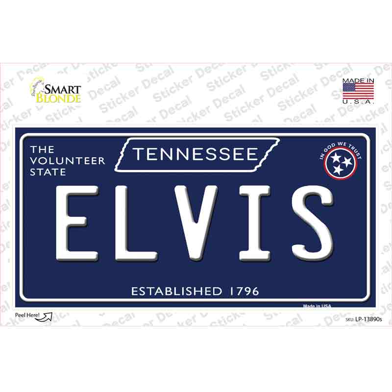 Elvis Tennessee Blue Novelty Sticker Decal Small